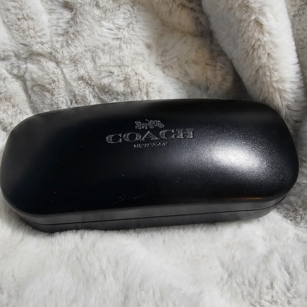 Coach Sleek Black Eyewear Case And Coach Lens Cleaning Cloth